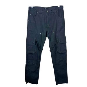 Kody Phillips Men’s Black Cargo Utility Mr Poopy Pants Size 34x32.5 Pockets